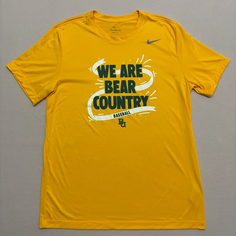 Nike Dri Fit Gold 'We Are Bear Country' Men's Baylor Baseball Tee Size Large